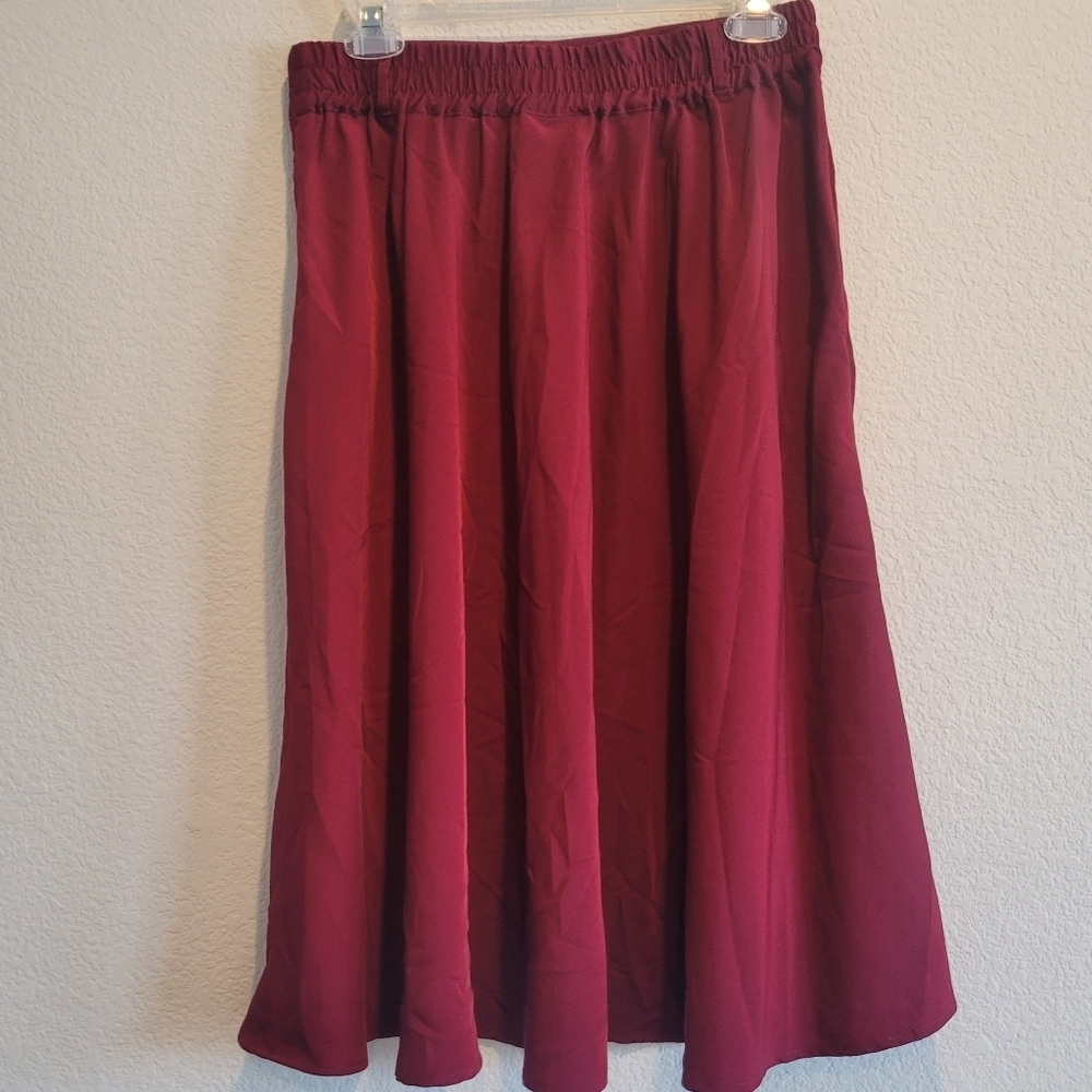 Modcloth Red A-Line Skirt - Picture 2 of 7